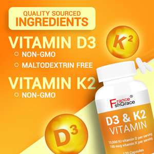 Suplemento de vitamina D3 K2 de alta calidad, 120 cápsulas, promueve la digestión, suplemento de vitamina para adultos - Product Image 4