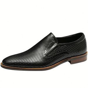 Leather Pointed <b>Toe</b> Business Casual Shoes Autumn British Luxury DesignerMen's Breathable Lightweightmens Leather Dress Shoes - Product Image 1