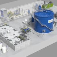 Station d'épuration des eaux usées intégrée biologique-anaérobie à haut rendement en biogaz avec digesteur anaérobie pour la production d'énergie