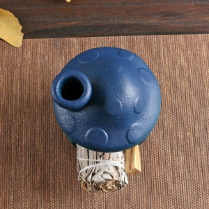 Estufa de aromaterapia de escritorio de cerámica con llama abierta, chimenea pequeña, bandeja para quemar salvia de madera sagrada <span class=keywords><strong>peruana</strong></span>, difusor de incienso - Product Image 3