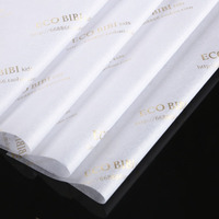 Papier de soie blanc personnalisé avec logo noir imprimé 17 g/m² pour emballage en gros