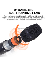 Microphone sans fil professionnel UHF FM portable en métal à 100 canaux pour karaoké et performances scéniques