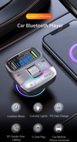 Lecteur MP3 audio PD25W, chargeur USB pour voiture, émetteur FM, modulateur FM, lecteur MP3 pour voiture, émetteur FM Bluetooth pour voiture, kit mains libres