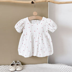 เดรสแขนพองน่ารักสำหรับเด็กผู้หญิงชุดเดรสแฟชั่นแบบลำลองสำหรับทารกแรกเกิดพิมพ์ลายดอกไม้สำหรับฤดูร้อน - Product Image 3