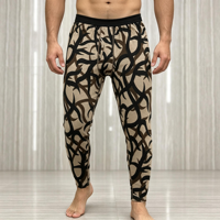 Pantalon de base thermique en jersey tricoté respirant à séchage rapide en laine mérinos teinte en fil écologique pour homme, manches longues, hiver