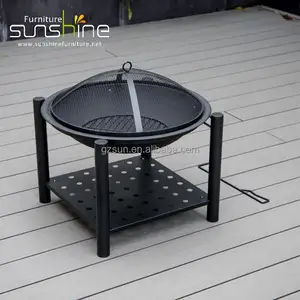 Desain Modern Furnitur Taman Bbq Pit Kompor Arang Api Pit dengan Bingkai Stainless Steel