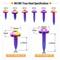 Vis autotaraudeuses Torx en titane TC4 de grade 5, M4*15 M5*15, anodisées multicolores, pour pièces de modification personnalisées de moto