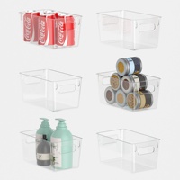Conteneur de stockage alimentaire multifonctionnel empilable rectangulaire en PET moulé par injection pour la cuisine et la salle de bain, légumes et fruits