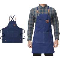 Tablier de chef/barman en toile de coton avec logo personnalisé, tailles M-XXL, robuste, réglable, avec grandes poches