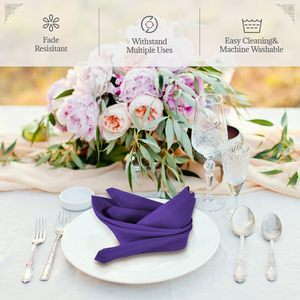 Wholesale 100% Polyester Reusable Crocheted <b>White</b> Hotel Wedding Restaurant <b>Table</b> Napkins Dinner Napkins - Product Image 2