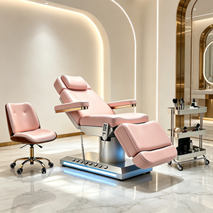 Lit de beauté électrique à 3 moteurs, fauteuil de beauté réglable, base argentée, lit de massage pour soins spa - Product Image 3