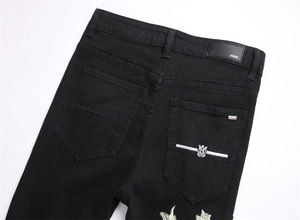 Quần xòe thường ngày cho nam quần xòe ống loe khoét lỗ dệt kim Cạp giữa màu sáng màu trơn - Product Image 4