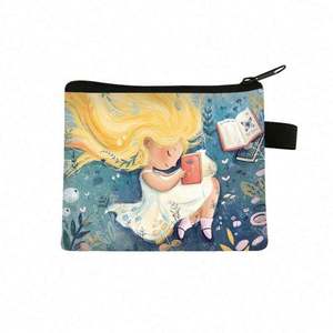 Monedero de Poliéster de Alta Calidad con Diseño de Dibujos Animados para Niñas, Mini, Cuadrado, Impermeable, con Cierre de Cremallera, Bolsillo Interior, Impresión Personalizada - Product Image 4