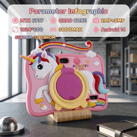 Tablette pour enfants Capybara 7 pouces HD 16 Go Quad Core Écran capacitif Ensemble complet Étui en silicone souple Jeu éducatif Wi-Fi 4G USB-C