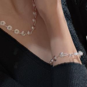 S925 Sterling Silver Retro <b>Bracelet</b> Korean Style Simple Fashionable Personality Jewelry Hand-Twisted Retro Fine Jewelry <b>Sets</b> - Product Image 1