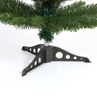 Grüner Beflockter Hochwertiger Realistischer Künstlicher Weihnachtsbaum mit Standfuß PVC-Spitze Feiertagsdekoration Wohnzimmer Haus Innenbereich