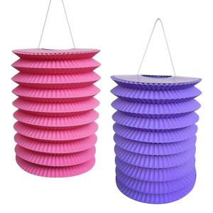 Vente en gros de lanterne en papier cylindrique suspendue en accordéon Dia. Décoration de fête de mariage de festival de 10cm - Product Image 2