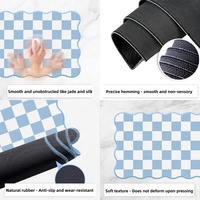 Tapis de table à carreaux avec base en caoutchouc et bords ondulés, grande taille, tapis de souris pour bureau et bureau d'étude, tapis de protection de bureau