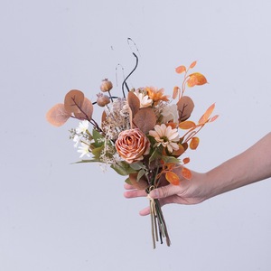 Bouquet de fleurs artificielles Chuan Qianhe, rose en tissu tissé plastique, décoration de mariage et de maison CF01378 - Product Image 2