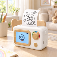 Xprinter MK1 Générateur d'autocollants sans encre à motif bois avec fonction vocale pour enfants, jouet interactif, cadeau de vacances