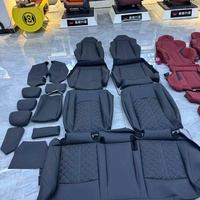 Audi Sline Style Dunkelgraue Gesteppte Carbonfaser PU-Leder Wasserdichte Autositzbezüge Nappa-Leder Auto-Sitz Upgrade-Kit Maßgefertigt