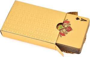 Servicio profesional y calidad Impresión personalizada Doble cara 57x87mm <span class=keywords><strong>Truco</strong></span> <span class=keywords><strong>de</strong></span> magia Naipes Golden Play Poker Card con caja - Product Image 3