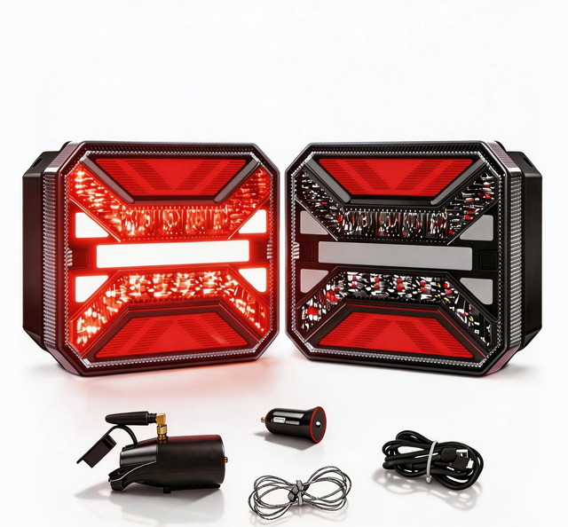 LED Wireless Trailer Tail Lights with High-Brightness Magnetic Switch Control Rechargeable IP67 Waterproof