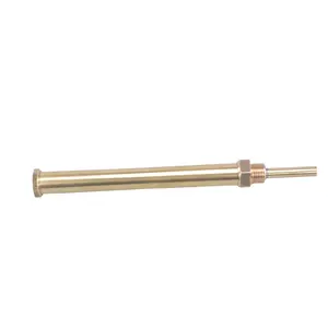 Straight type marine v-shape glass thermometer 8" golden aluminum case with Brass stem