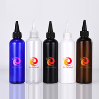Bouteille d'huile capillaire en plastique PET transparent ou ambré avec bouchon twist-top et applicateur à pression, personnalisable pour marque privée, 3oz, 4oz, 5oz, 8oz, 12oz