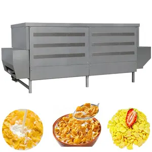 Automatic Industrial Breakfast Cereal Corn Flakes Making Machinery equipment with hydraulic type flaker