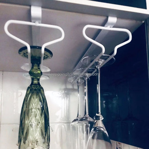 Bar di bawah kabinet rak gantung cangkir anggur kaca gelas Stemware Goblet Organizer penyimpanan pemegang rak gantungan di bawah kabinet - Product Image 4