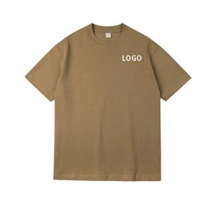 T-shirt unisexe surdimensionné et court en coton 100% pour homme, 300 GSM, respirant, coupe ample à épaules tombantes, avec impression sérigraphique personnalisée - Product Image 4