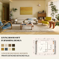 Service de design d'intérieur 3D pour salon moderne de luxe avec solution personnalisée de planification spatiale