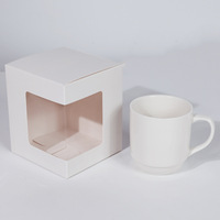 Boîte cadeau pour tasses à succès avec fenêtre découpée, emballage transparent, boîte en papier kraft en gros pour l'emballage des tasses