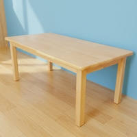 Ensemble de table et de chaises pour la maternelle, la crèche et l'éducation préscolaire, table carrée en bois massif, table de jeu multifonctionnelle