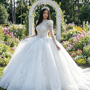 ชุดราตรีทรงบอลกาวน์สไตล์โบฮีเมียน Wx90 คอรูปหัวใจประดับลูกไม้ แต่งชายกระโปรงยาวลากพื้น ดีไซน์หรูหรา ขายดี งานประณีต - Product Image 1