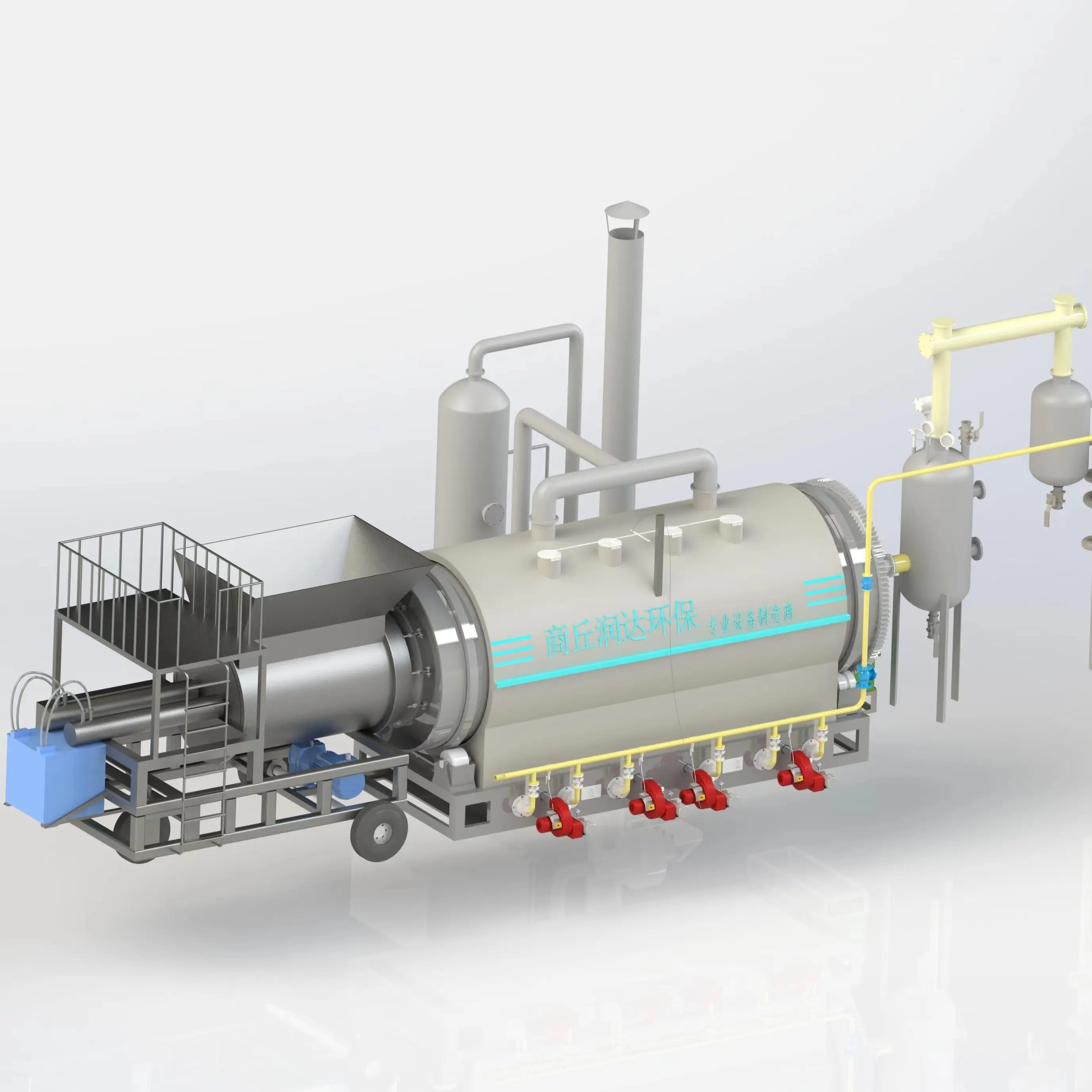 Machine de pyrolyse à haute température qui convertit les déchets plastiques en usine de pyrolyse de carburant raffiné