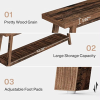 Table console d'entrée : Table console en bois massif de 70,9 pouces pour l'entrée, 2 niveaux, étroite, longue, derrière le canapé, table de salon