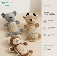 Jouet pour chien en peluche renne mignon, couineur, interactif, léger, anti-ennui pour petits et moyens chiens, OEM MOQ 50