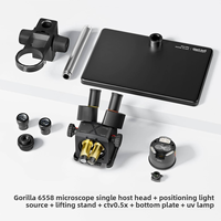 Microscope trinoculaire QianLi Gorilla 6558 6,5X-58X avec zoom synchrone pour la réparation de cartes mères de téléphones portables, outil de soudure avec lumière LED UV