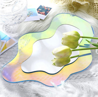 Miroir moderne en plexiglas irisé, miroir décoratif irrégulier, arc-en-ciel, décoration murale en acrylique