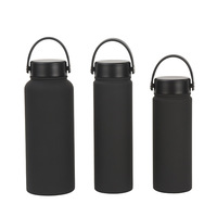 Fiole à vide à double paroi OEM de 32oz 40oz bouteille d'eau isolée de haute qualité bouteille d'eau en acier inoxydable personnalisée avec couvercles à poignée