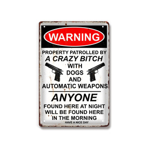 Panneau d'avertissement Art Decor Tin Safety Signs Reto Vintage Metal Tin Signs - Product Image 2