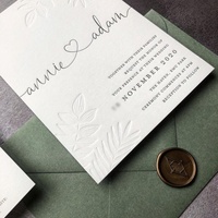 Invitation de mariage personnalisée haut de gamme, suite de cartes de mariage estampillées à chaud, avec carte de rappel de date et carte de réponse incluses