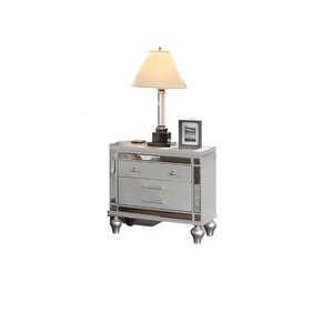 <b>Silver</b> <b>Mirrored</b> Nightstand With Drawers Bedroom Furniture - Product Image 5