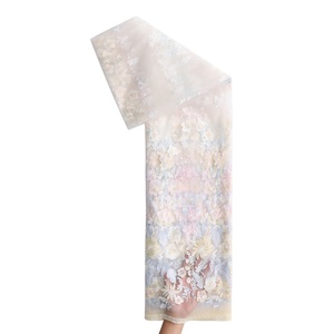 Erkoumi di lusso svizzero Voile cotone Chantilly ricamo floreale premio di <span class=keywords><strong>pizzo</strong></span> ricamato <span class=keywords><strong>Tulle</strong></span> tessuto per la casa decorazione tenda - Product Image 4