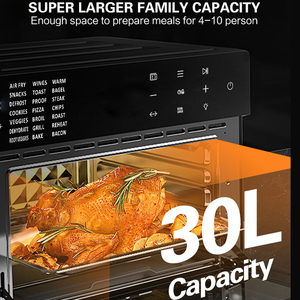 30L Nồi chiên không khí Lò nướng bánh mỳ thép không gỉ điện bánh pizza gà Nồi chiên không khí Lò nướng với Baking khử nước Rotisserie - Product Image 6