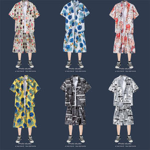 Conjunto Masculino Casual de Verão com Camisa e Calça para Praia no Atacado Estilo Havaiano Solto Estampado em Malha Respirável para Férias na Praia - Product Image 2