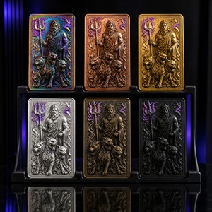 Pièce de défi commémorative personnalisée en cuivre fin .999, 1 oz, avec relief 3D du Seigneur des Enfers Hades, thème mythologie grecque antique - Product Image 4