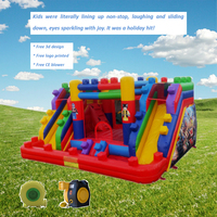 Castillo Inflable Comercial Combinado con Tobogán, Parque Temático Inflable con Personajes de Dibujos Animados para Patio de Juegos al Aire Libre